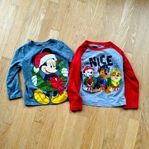 Paw patrol and Mickey Mouse Christmas shirts